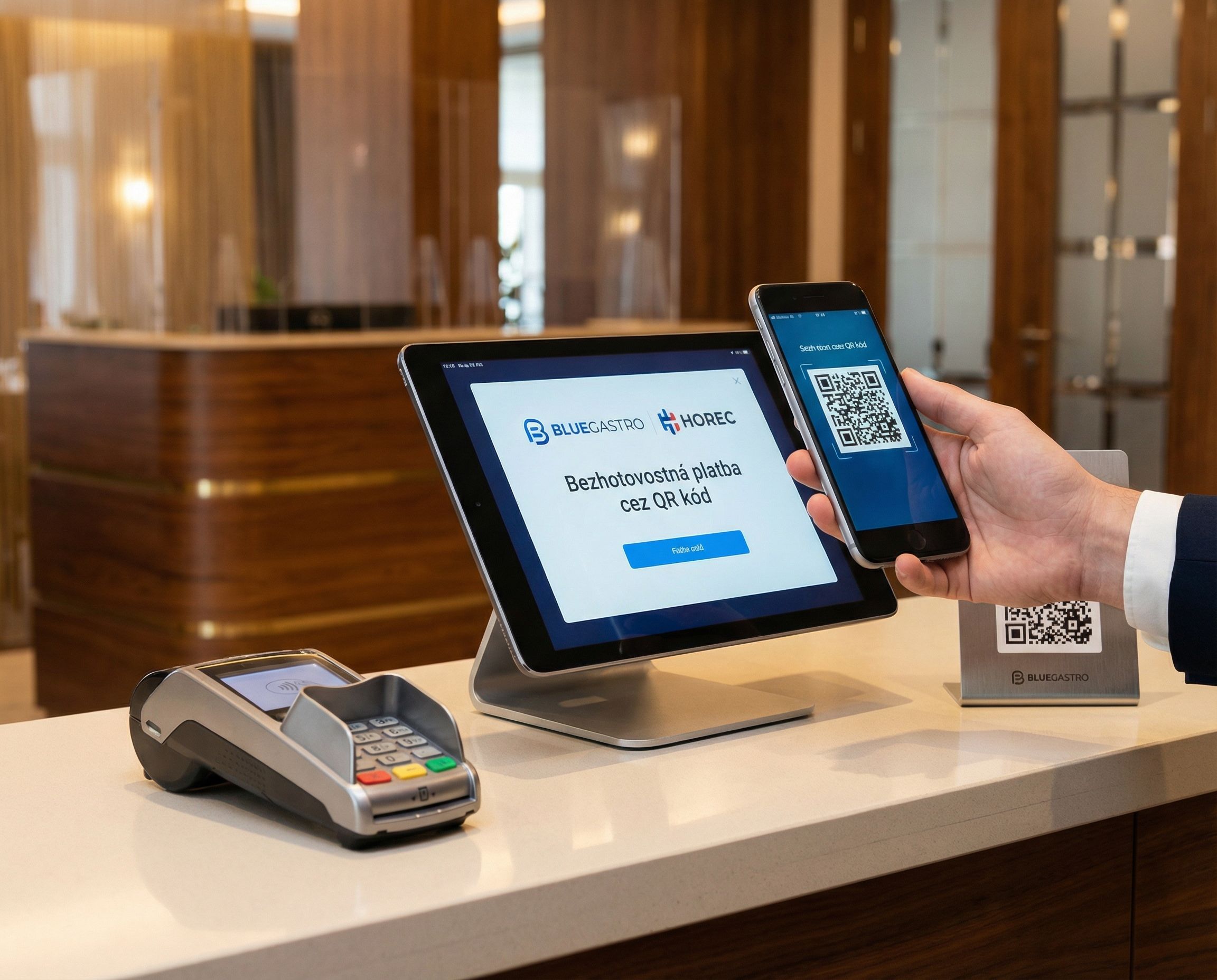 Bezhotovostné platby cez QR kód pre BLUEGASTRO a HOREC